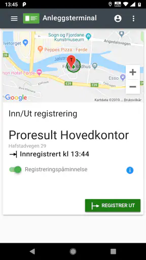 Anleggsterminal screenshot