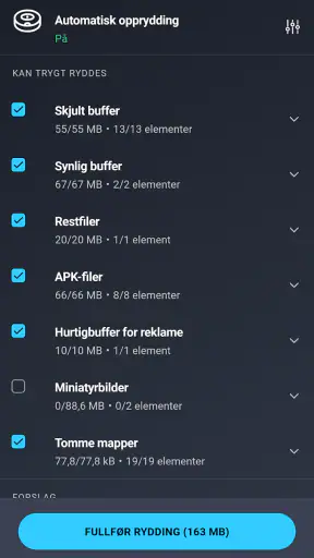 AVG Cleaner – opprydding screenshot