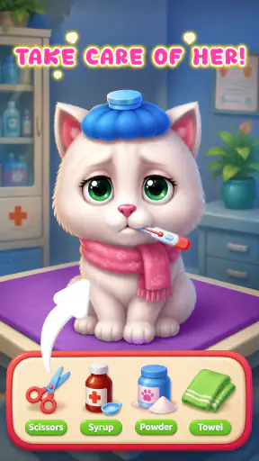 Baby fluff cat game screenshot