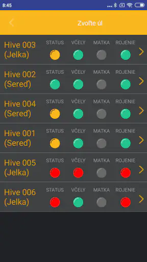Bee hive monitoring screenshot