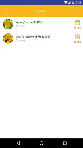 Bee hive monitoring screenshot