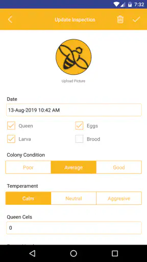Bee hive monitoring screenshot