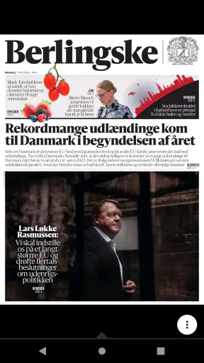 Berlingske e-avis screenshot