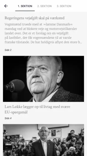 Berlingske e-avis screenshot