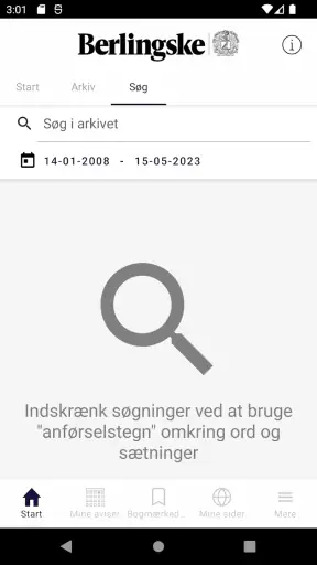Berlingske e-avis screenshot