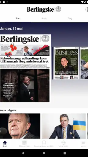 Berlingske e-avis screenshot