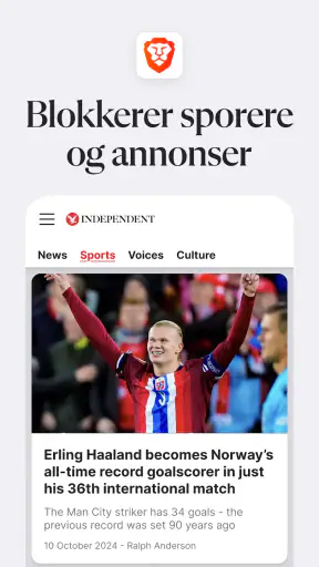 Brave nettleser og søkemotor screenshot