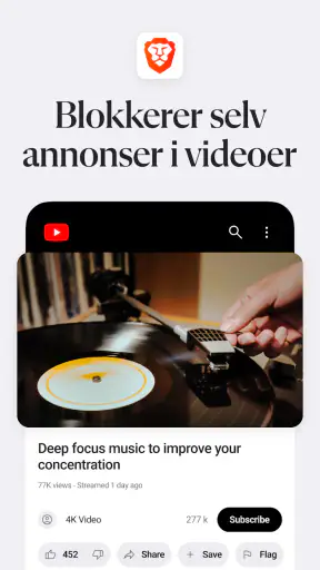 Brave nettleser og søkemotor screenshot