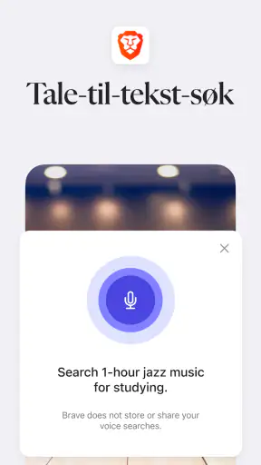 Brave nettleser og søkemotor screenshot