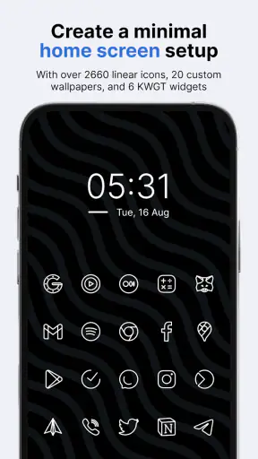 Caelus White: linear icon pack screenshot