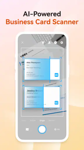 CamCard-AI Scanner, Transcribe screenshot