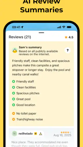 Motorhome & van sites: Campy screenshot