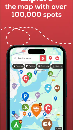 CaraMaps - Motorhome campsite screenshot