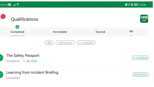CBRE SAFE screenshot