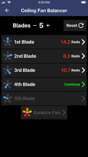 Ceiling Fan Balancer screenshot