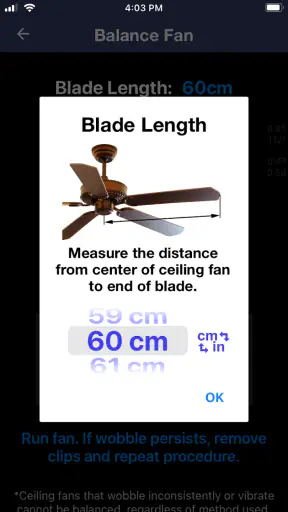 Ceiling Fan Balancer screenshot