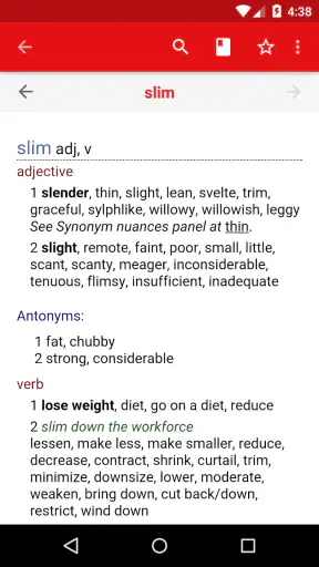 Chambers Thesaurus screenshot