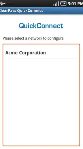 ClearPass QuickConnect screenshot
