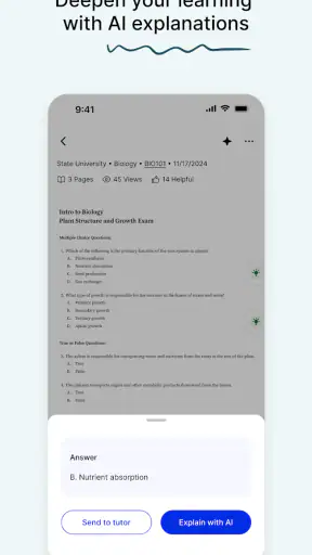 Course Hero: AI Homework Help screenshot