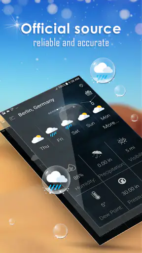 Daily weather forecast screenshot
