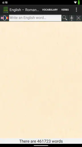 English–Romanian Dictionary screenshot
