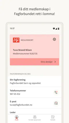 Fagforbundet medlem screenshot