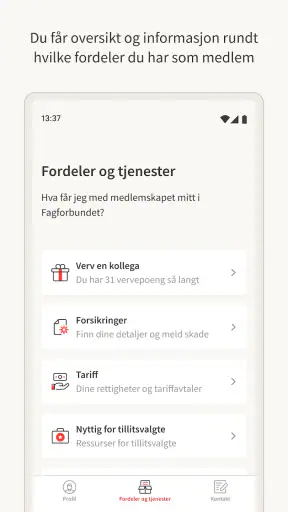 Fagforbundet medlem screenshot