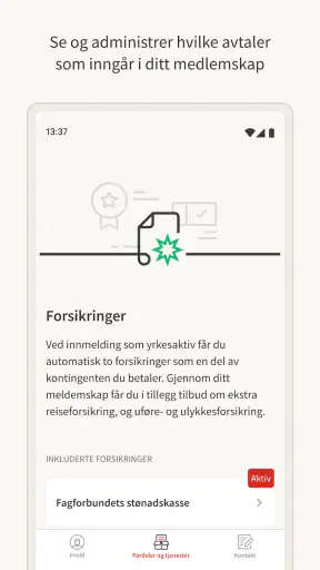 Fagforbundet medlem screenshot