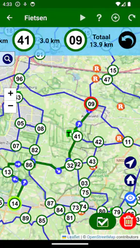 Fietsknoop fietsen en wandelen screenshot