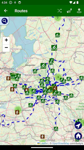Fietsknoop fietsen en wandelen screenshot