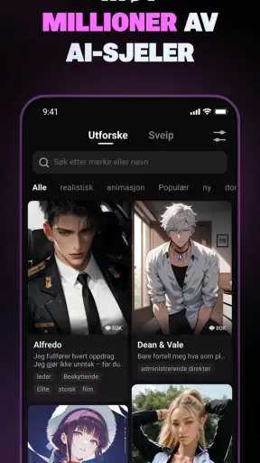 Flipped:Chat med AI-karakterer screenshot