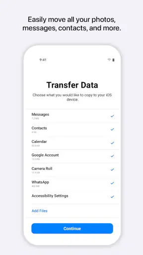 Flytt til iOS screenshot