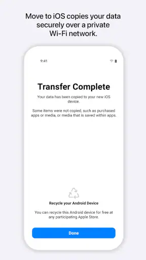 Flytt til iOS screenshot