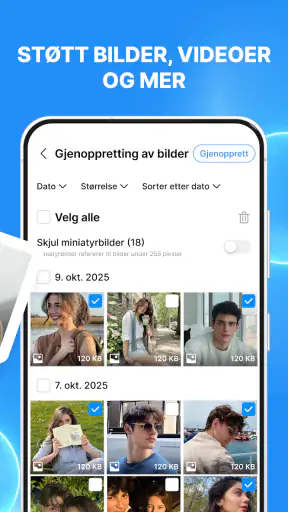 Gjenopprett tapte bilder screenshot