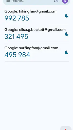 Google Autentisering screenshot