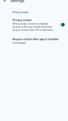 Google Autentisering screenshot
