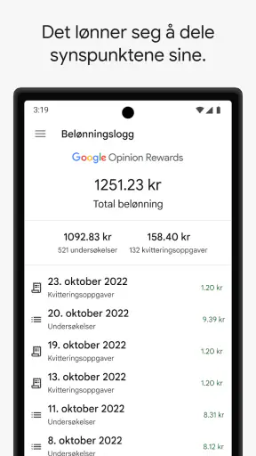 Google Belønning for meninger screenshot