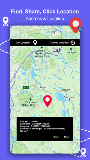 GPS-navigasjon, kart og rute screenshot