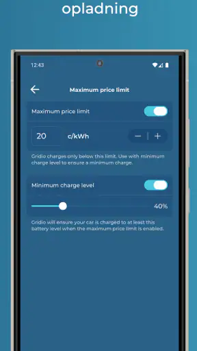 Gridio – smart opladning screenshot