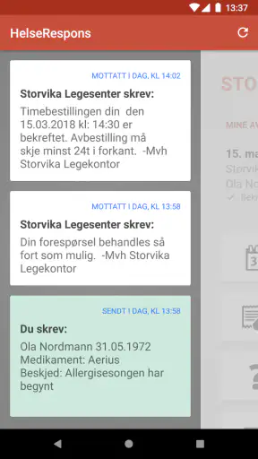 HelseRespons screenshot
