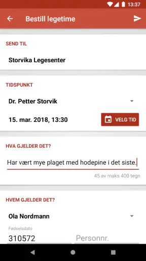HelseRespons screenshot