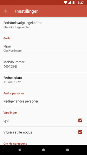 HelseRespons screenshot