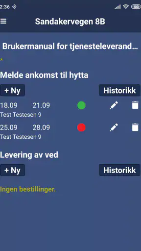 Hyttetjenester Basis screenshot