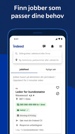 Indeed jobbsøk screenshot