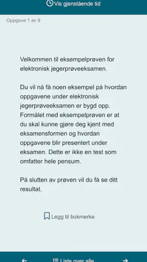Jegerprøveeksamen screenshot