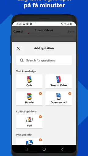 Kahoot! Spill og lag quizzer screenshot