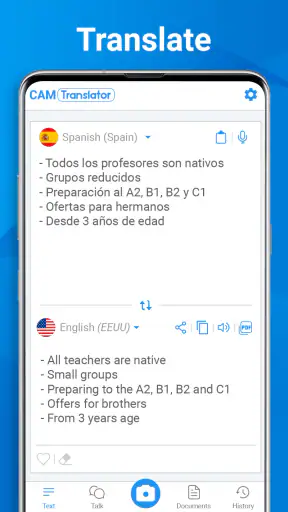Kamera oversetter - bilde, PDF screenshot