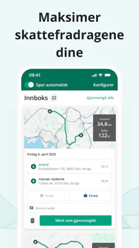 Kjørebok fra Driversnote screenshot