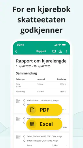 Kjørebok fra Driversnote screenshot