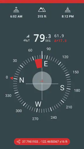 Kompass og Høydemåler screenshot